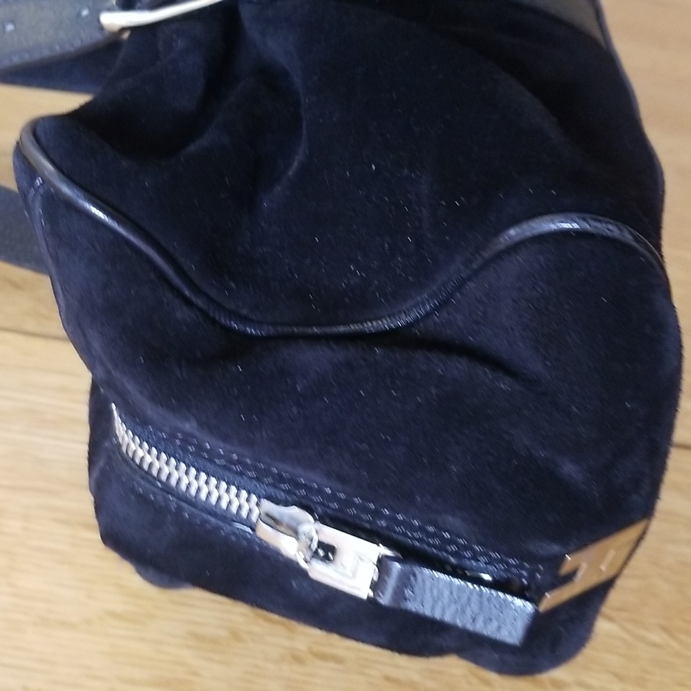 Suede Black Shoulder Bag - Picture 6 of 16